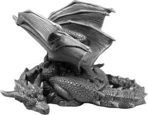 Reclining Dragon Miniature Figure, 100mm - 100% Non-Toxic Polyurethane Resin - for 28mm Scale Table Top War Games - Designed & Made in USA
