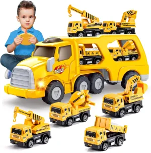 Remote Control Car for Toddlers 2 3 4 5 6, Construction Trucks Cars Toys Toddler 2-6 Year Old Boy Toys Carrier Toys Toddler Toys Car 2-7 Year Old Boy Easter Gifts Toys for Ages 2-4