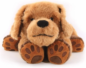 ROYLCO Theo The Sensory Companion Dog, Stuffed Animal, 2.5 lbs, Sensory Toy, Soft Fur, Heat/Cool Pack, Stuffed Animal for Children & Adults Brown