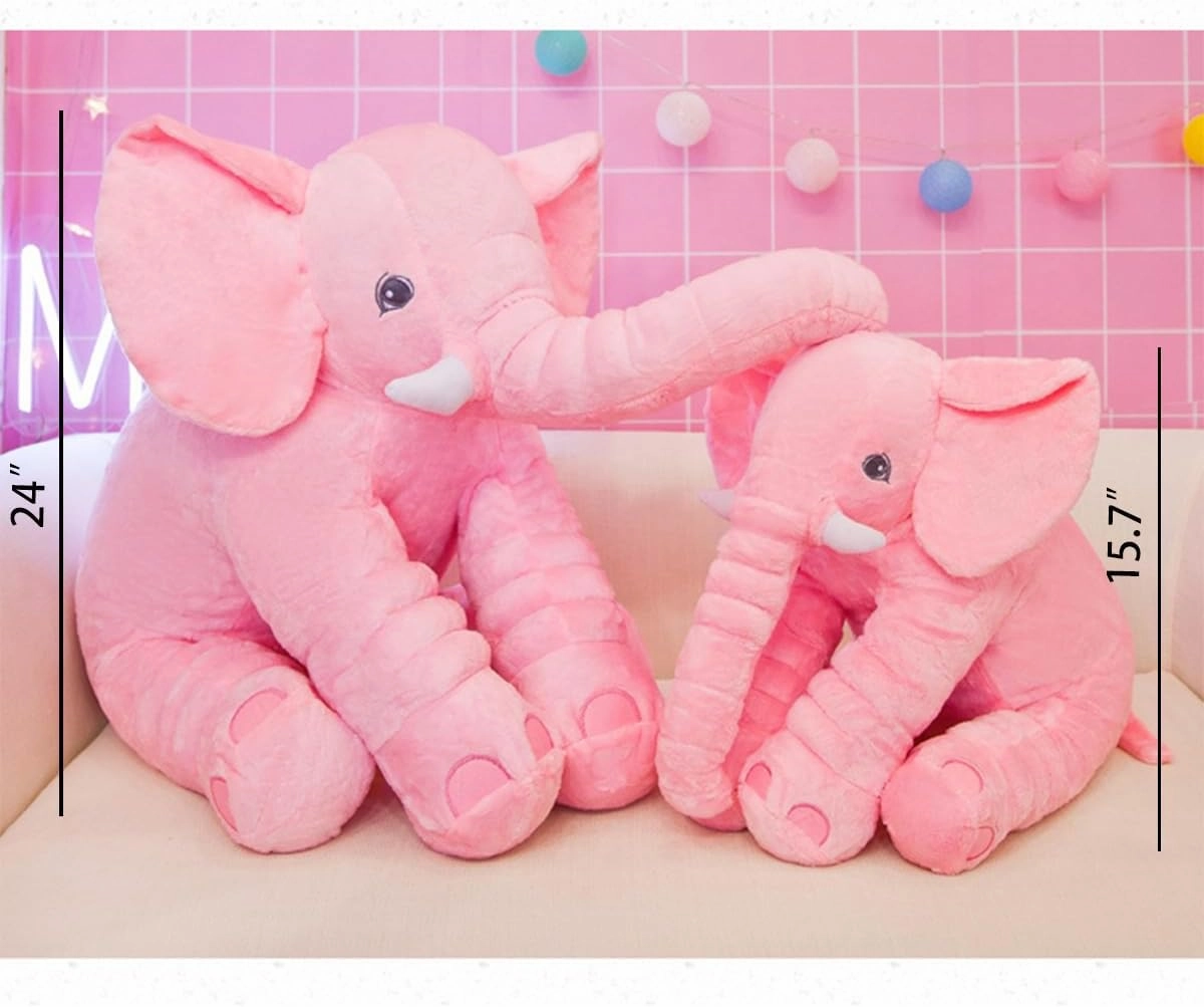 Ryttir 24 Inch Fuzzy Large Elephant Stuffed Animal, Soft Stuffed Elephant Toy Cuddly Bedroom Elephant Plush, Funny Elephant Gifts for Girls Boys