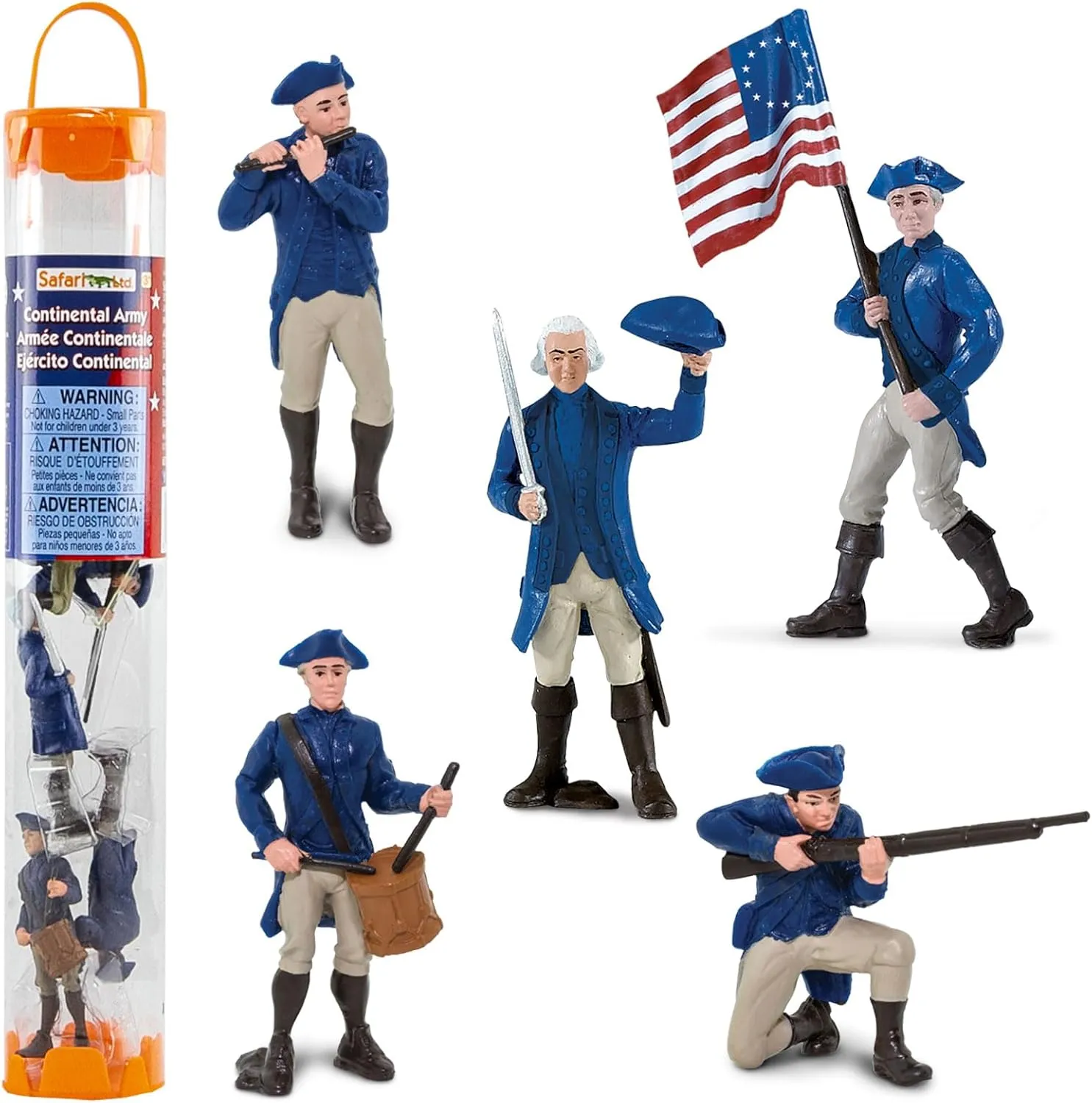 Safari Ltd. Continental Army Designer TOOB - Miniature Revolutionary War Figurines - Educational Toy Set for Boys, Girls, and Kids Ages 3 