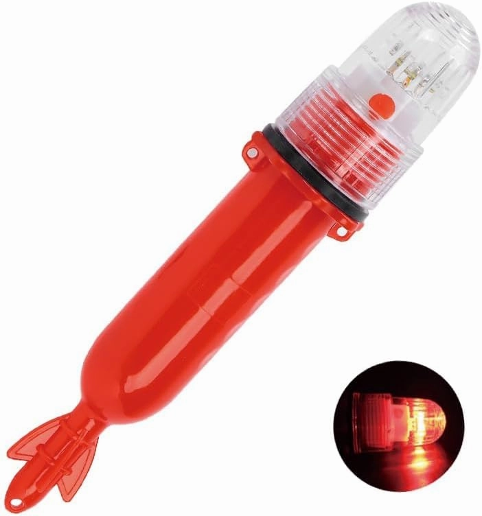 Safety Beacon Light, Boat Flares Kayak Navigation Lights Emergency Flares Warning Flashing Bar Electronic Visual Distress Signal Bait Lure Lamp for Paddles Pontoon Kayaking Marine Pontoon Ship(red)