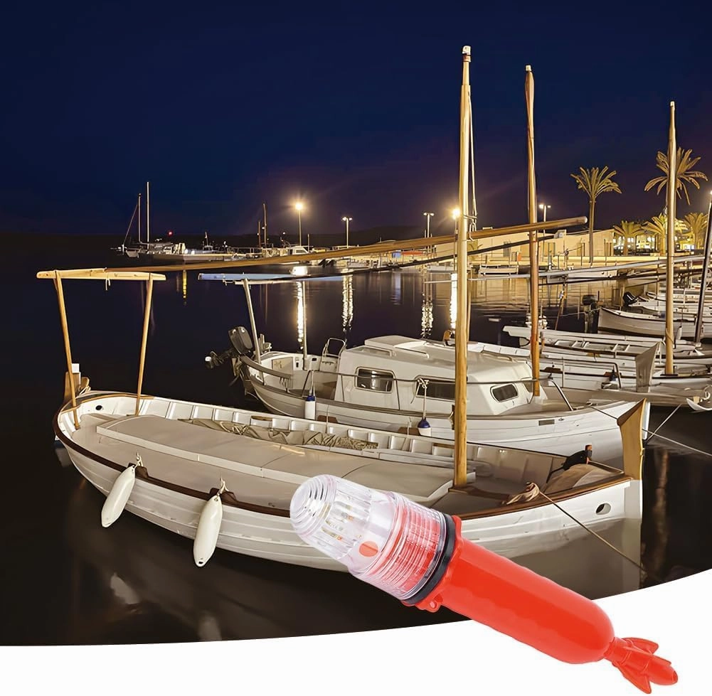Safety Beacon Light, Boat Flares Kayak Navigation Lights Emergency Flares Warning Flashing Bar Electronic Visual Distress Signal Bait Lure Lamp for Paddles Pontoon Kayaking Marine Pontoon Ship(red)
