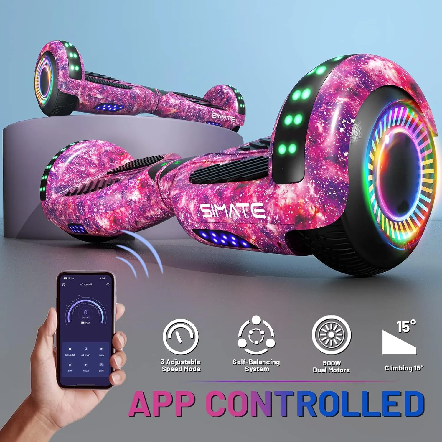 Scooter, Bluetooth & Corlorful LED Lights, Gifts for Kids & Adults & Girls & Boys, for All Ages