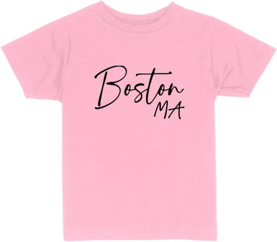 Script Boston Massachusetts Toddler Kids T-Shirt