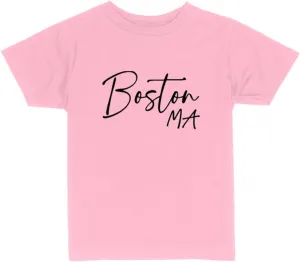 Script Boston Massachusetts Toddler Kids T-Shirt