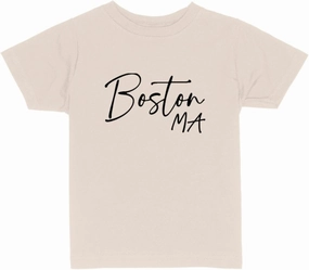 Script Boston Massachusetts Toddler Kids T-Shirt