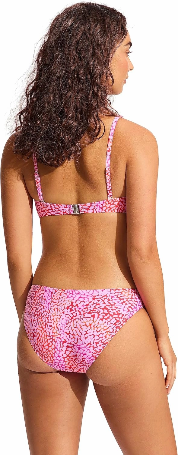 Seafolly Women's Hipster Bikini Bottom Swimsuit with Square Trim Detail