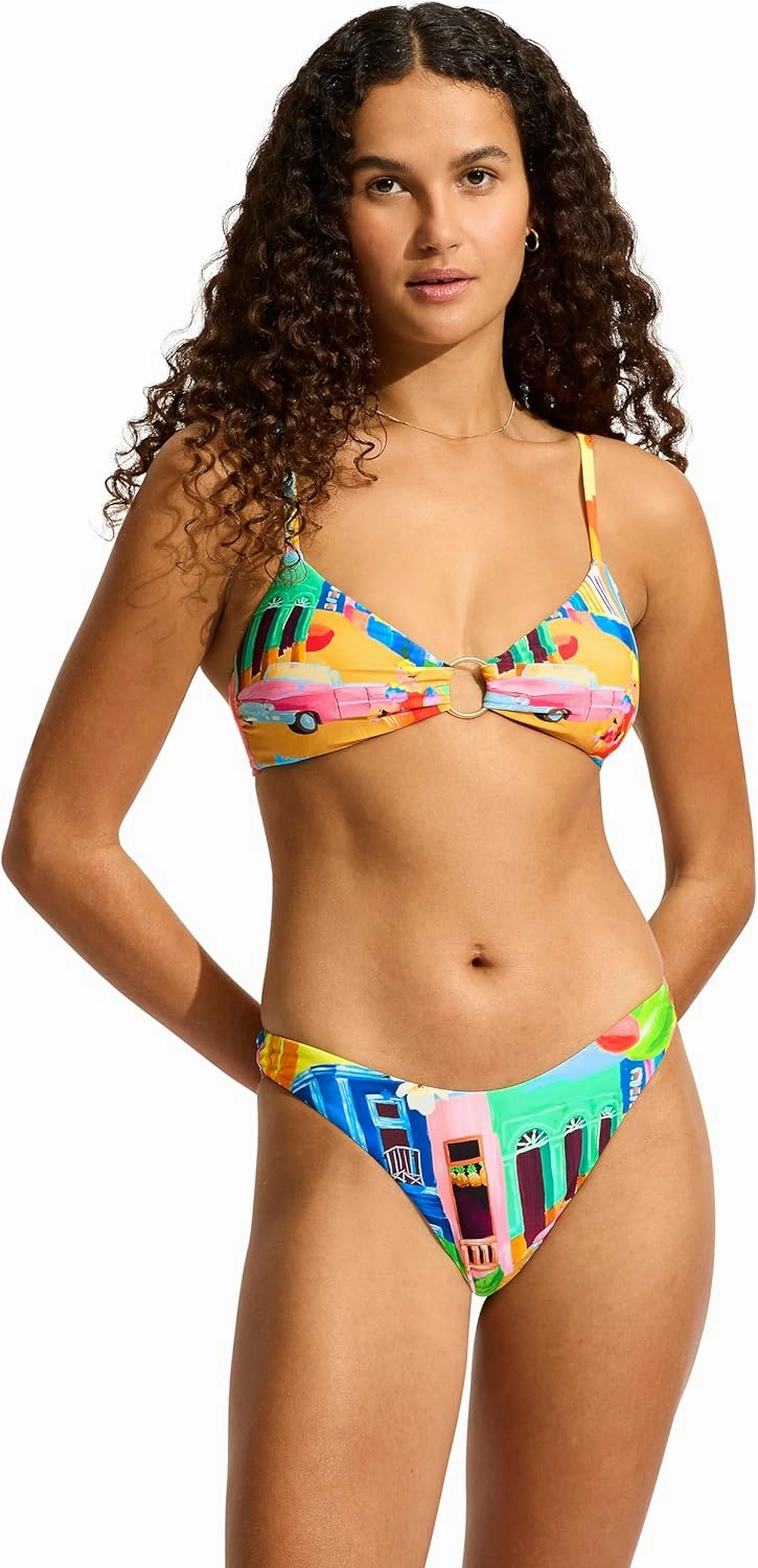 Seafolly Women's Ring Front Bralette Bikini Top Swimsuit