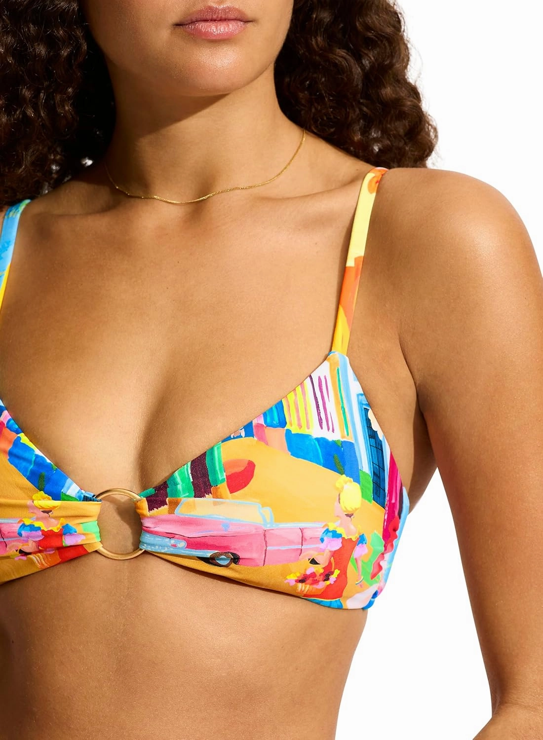 Seafolly Women's Ring Front Bralette Bikini Top Swimsuit