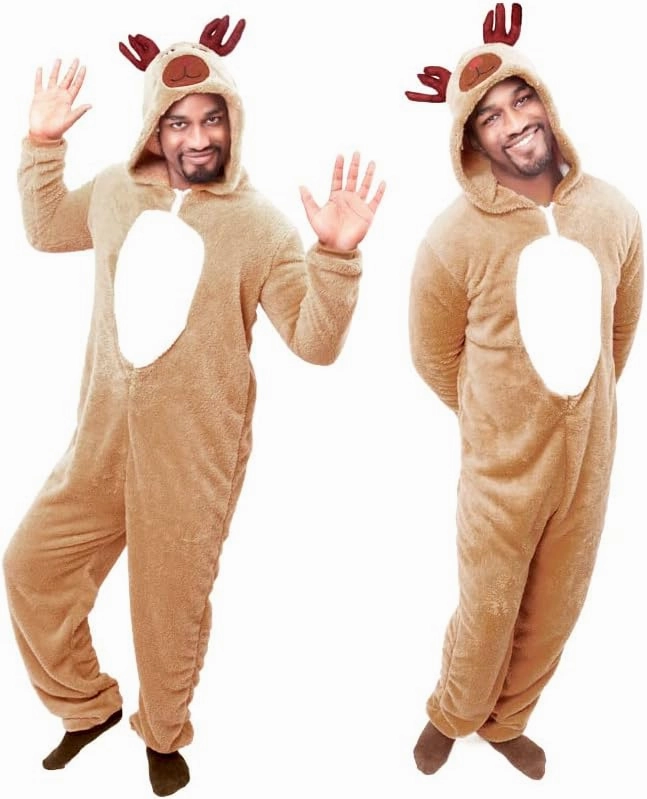Seasons Christmas Costume Reindeer Adult Costume Unisex Deer Animal Onesie Party Jumpsuit