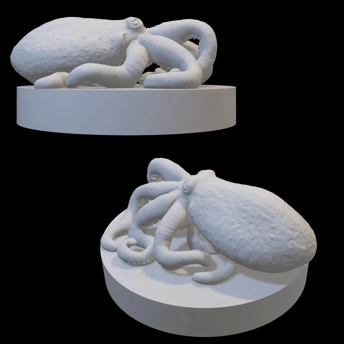 Set of 7 Druid Wild Shape Animal Miniatures for DND Pathfinder RPG Unpainted Resin 28mm-32mm (Aquatic:Crab Frog Fish SeaHorse Octopus Shark Croc)
