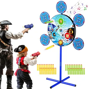 Shooting Game Toys,Pirate Themed Shooting Interactive Target with 2 Toy Guns 40 Foam Darts Kids Outdoor Indoor Toys for Birthday Halloween Xmas Gifts for 4 5 6 7 8 9 10  Year Old Boys Kids