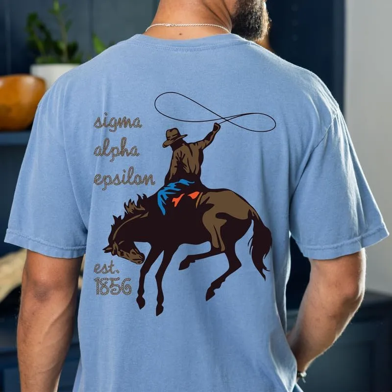 Sigma Alpha Epsilon Comfort Colors Tshirt | SAE Cowboy Fraternity Comfort Colors Tee