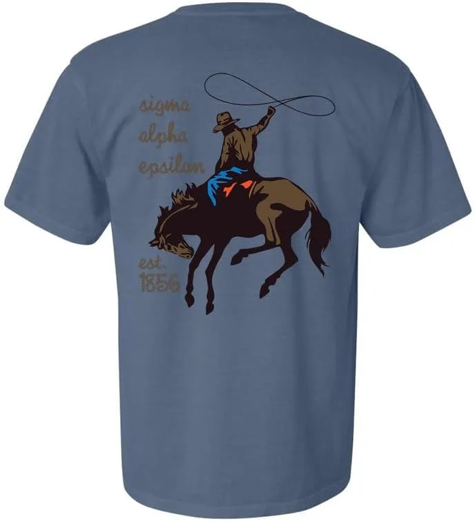 Sigma Alpha Epsilon Comfort Colors Tshirt | SAE Cowboy Fraternity Comfort Colors Tee