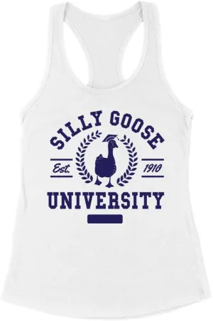 Silly Goose University Tank Top Fitted Racerback Women's