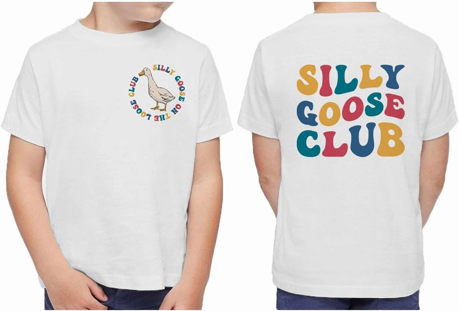 Silly Goose Club Front and Back Toddler Kids T-Shirt