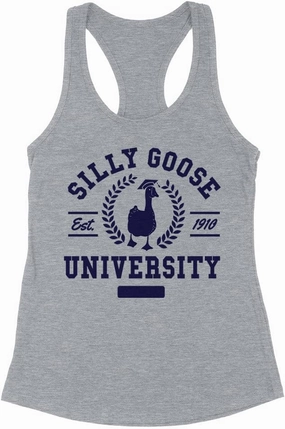 Silly Goose University Tank Top Fitted Racerback Women's