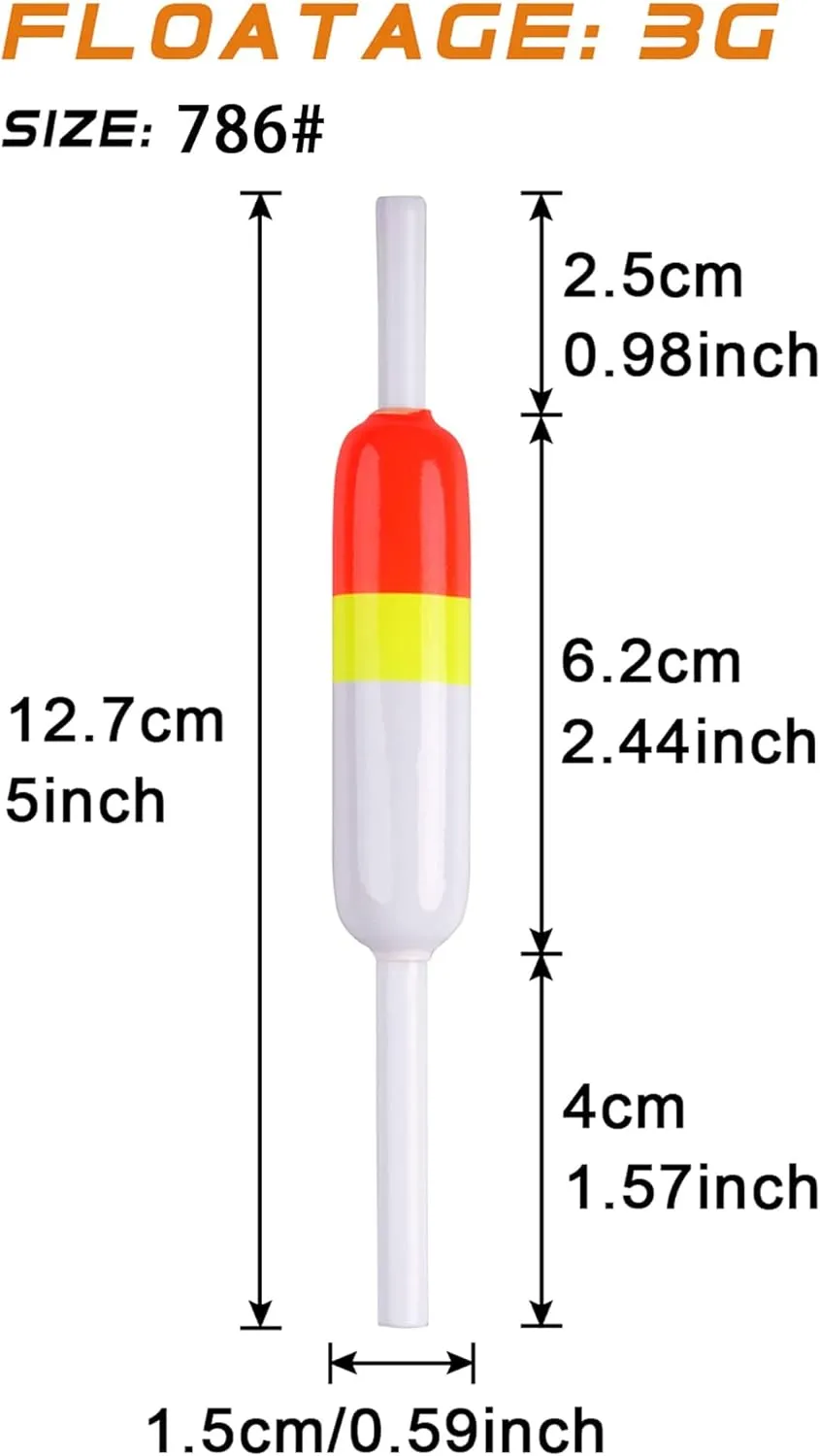 Slip Bobbers Fishing Floats and Bobbers,5/10/20pcs Wood Slip Bobbers Spring Oval Stick Slip Floats for Crappie Trout Panish Bass Fishing