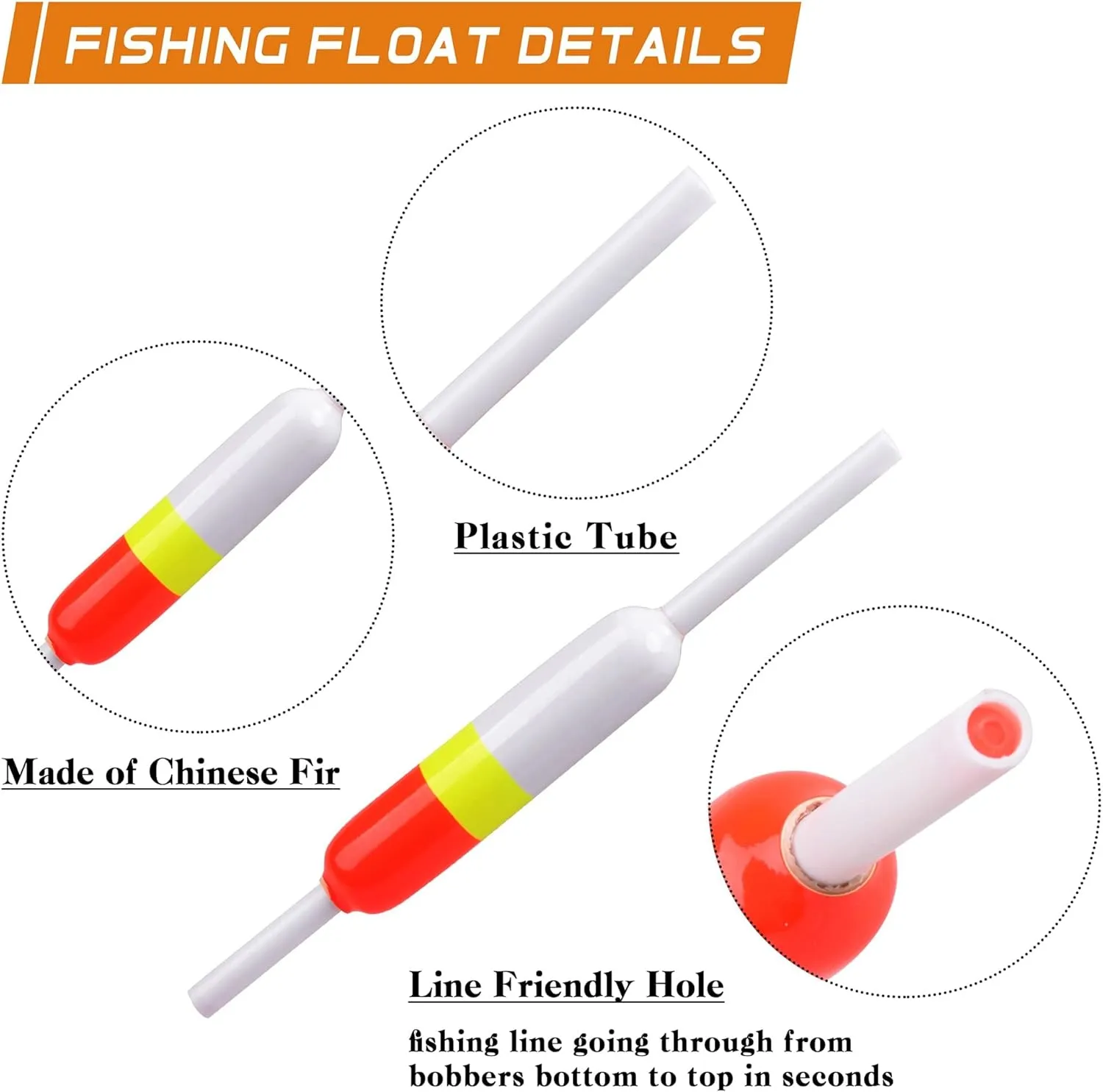 Slip Bobbers Fishing Floats and Bobbers,5/10/20pcs Wood Slip Bobbers Spring Oval Stick Slip Floats for Crappie Trout Panish Bass Fishing