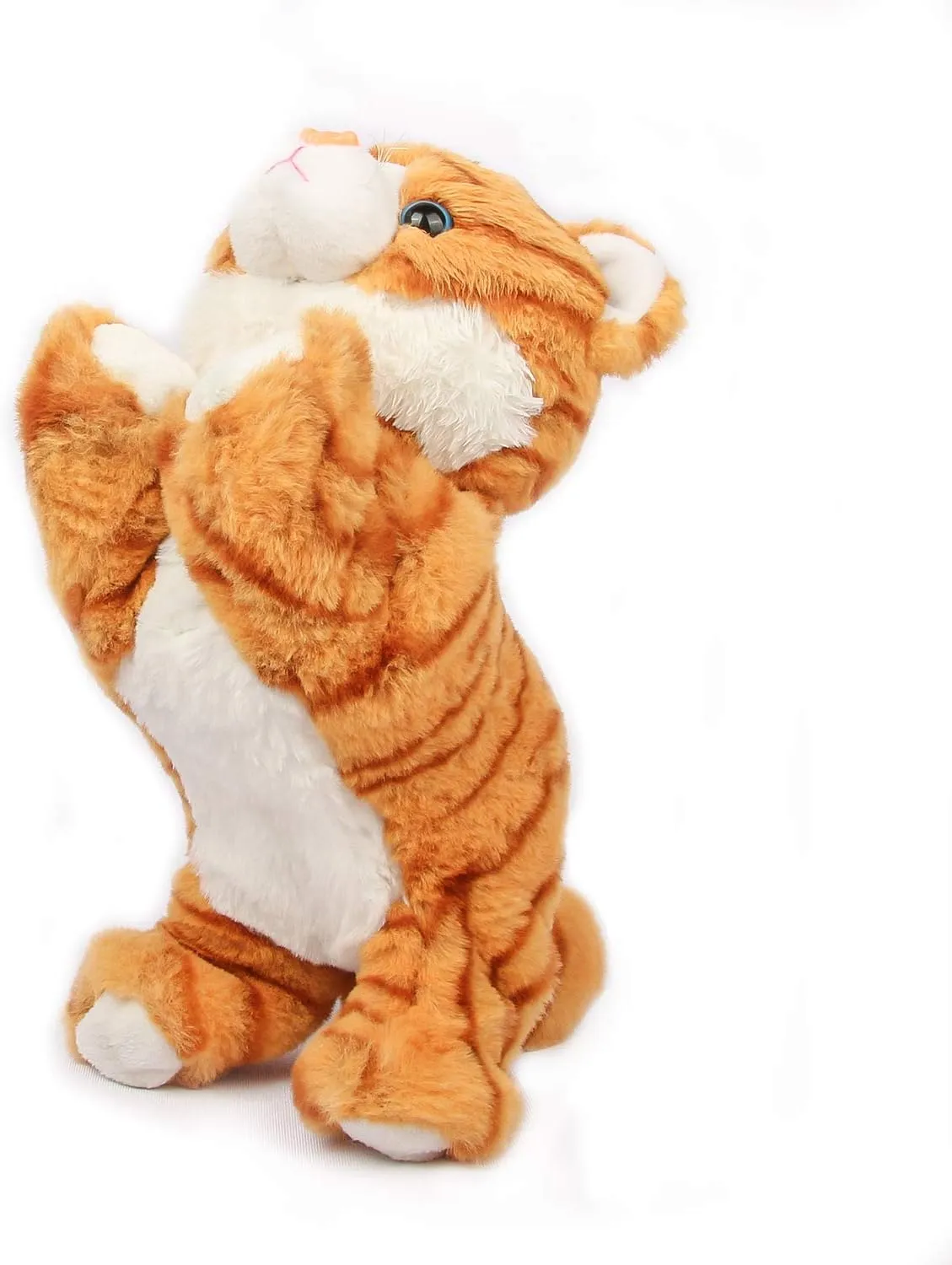 Smalody Interactive Plush Toys, Novelty Sound Control Electronic Cat Electronic Pets Robot Cat Gift for Children (Yellow)