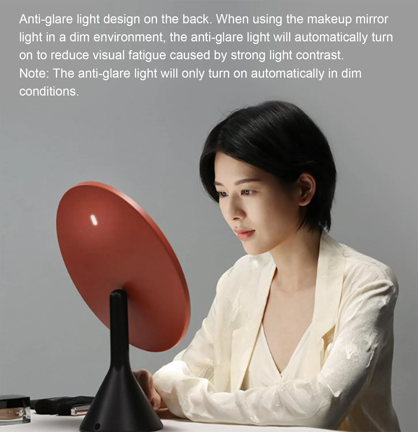 Smart Makeup Mirror Desktop Large Round Mirror Girl Dressing Mirror Desktop Beauty Makeup Led Fill Light Makeup Mirror,A