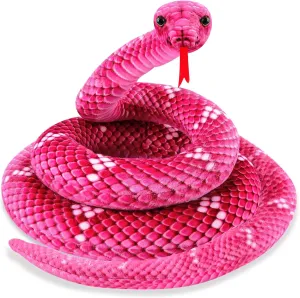 Snake Plush, Stuffed Snake Animal, 71 in Large Toy Snakes for Kids, Giant Stuffed Animals Snake, Lifelike Plush Snake for Birthday Present Party Prank Prop (Pink)