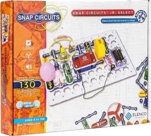Snap Circuits Jr. Select SC-130 Electronics Exploration Kit | Over 130 Projects | Full Color Project Manual | 30  Parts | STEM Educational Toys for Kids 8 