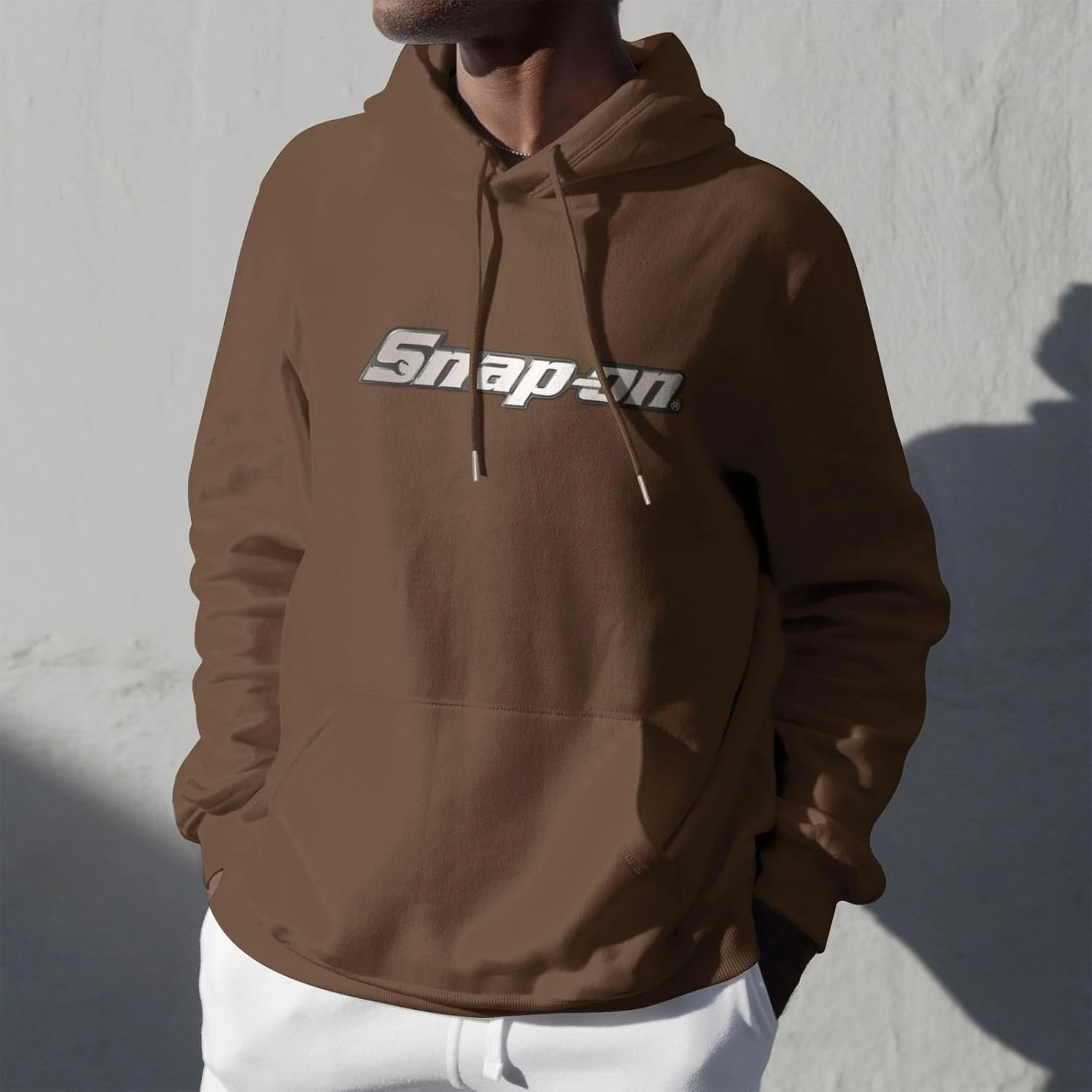 Snap On Mens Hoodies Fall Winter Sweatshirt Long Sleeve Casual Loose Basic Pullover Fleece Hooded-