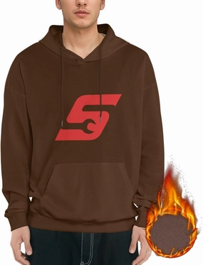 Snap On Mens Hoodies Fall Winter Sweatshirt Long Sleeve Casual Loose Basic Pullover Fleece Hooded-