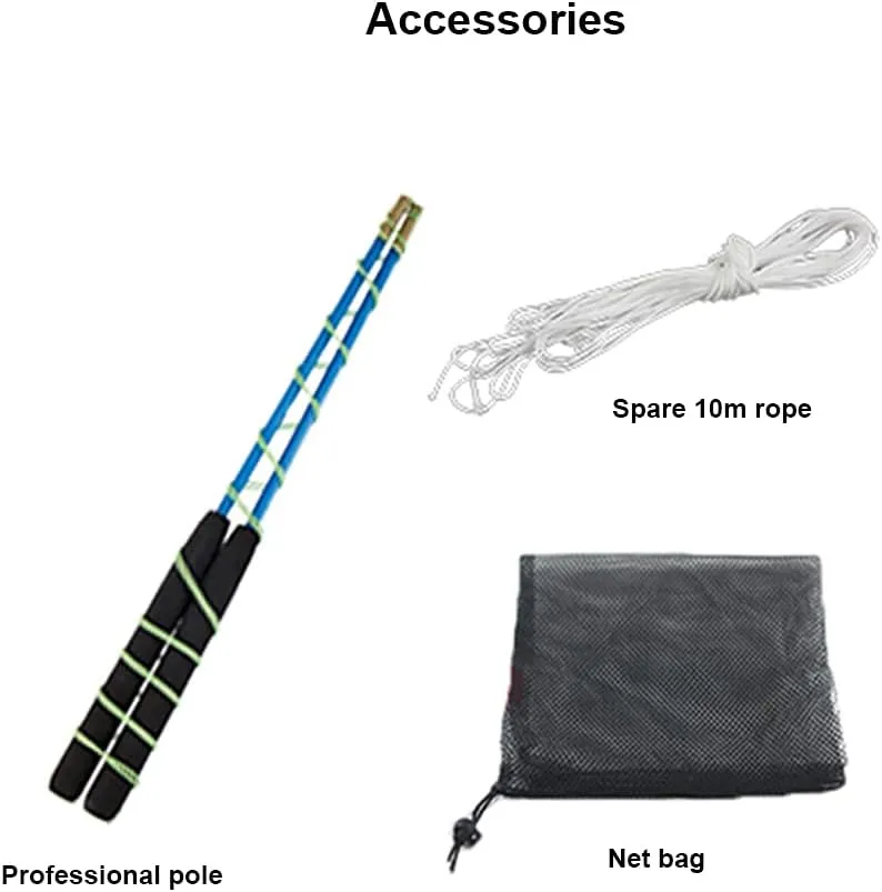 Soft Rubber Yoyo Set, with 1 Pc Diabolo, 1 Pc Spare 10m Rope, 2 Pcs Professional Poles, 1 Pc Net Bag, Flashing Triple Bearing Diabolo, for Beginners, Experienced Players (Red)