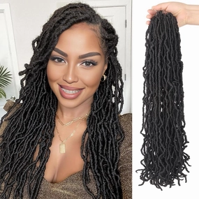 Soft Locs 30 Inch Synthetic 8 Packs Faux Locs Pre Looped Curly Wavy Crochet Hair For Black Women Hair Extensions