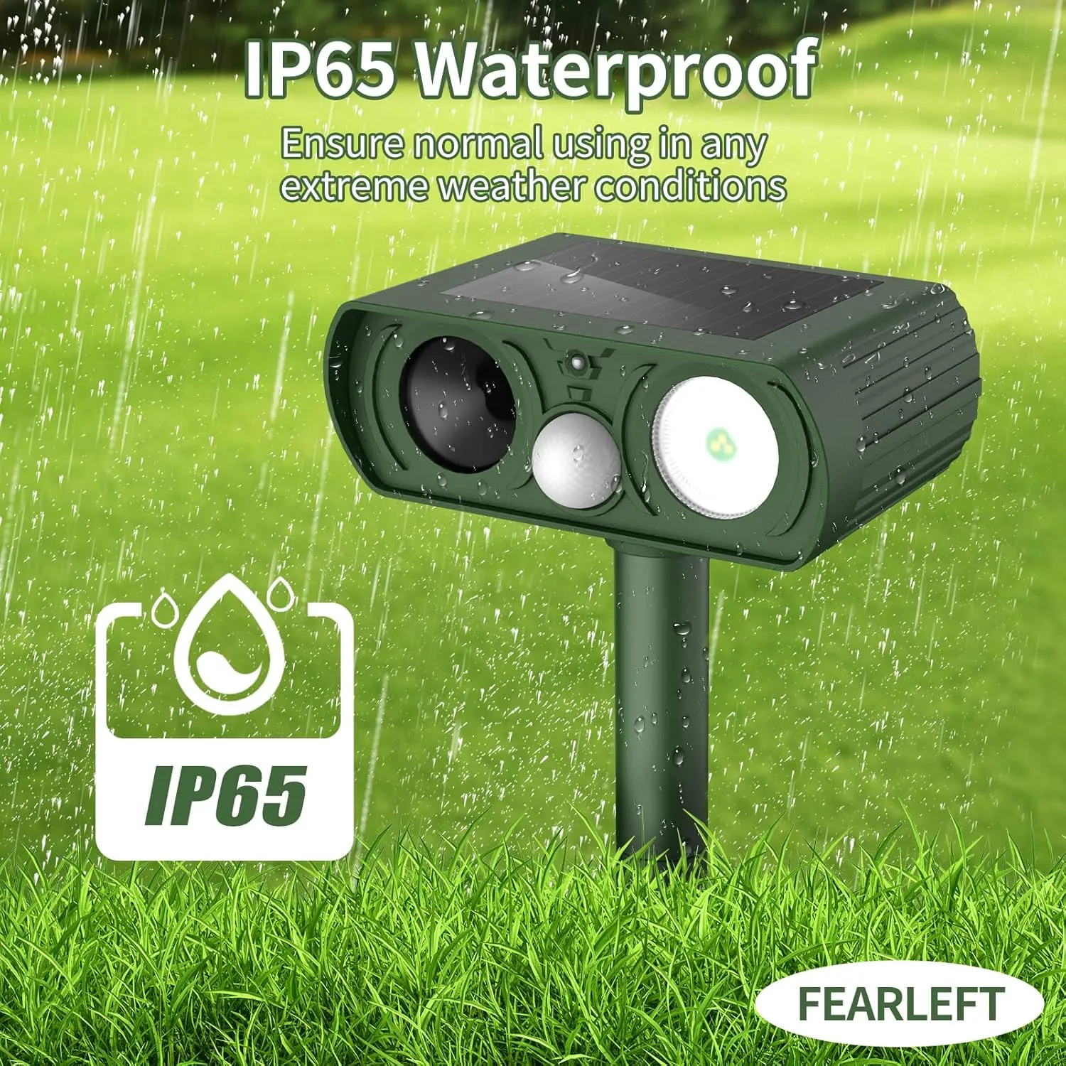 Solar Ultrasonic Animal Repellent, Deer Repellent Devices with Motion Detection Waterproof, Cat Repellent Outdoor Squirrel Rabbit Bird Dog Raccoon Skunk Deterrents Animal Repeller for Yard Garden Farm