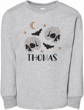 Spooky Bats Thomas Toddler Kids Long Sleeve T-Shirt