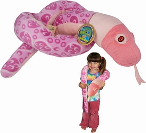Sssnakes - Pink Coral Snake from Deluxebase. Soft Toy (55") - Soft Plush Made from Recycled Plastic Bottles. Perfect Eco-Friendly Snake Toy for Boys and Girls.