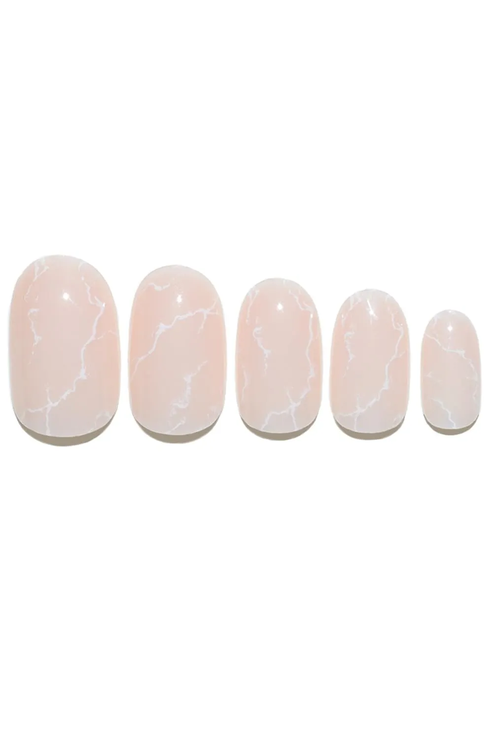 Static Nails Reusable Pop-On Manicure Set - Rose Quartz | Valentines Nails | Rose Marbled Round False Nails | Short Press On Nails | Salon Quality Non-Damaging Acrylic Nails | Fake Nail Kit with Glue