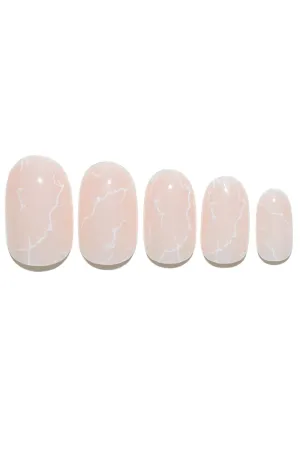 Static Nails Reusable Pop-On Manicure Set - Rose Quartz | Valentines Nails | Rose Marbled Round False Nails | Short Press On Nails | Salon Quality Non-Damaging Acrylic Nails | Fake Nail Kit with Glue