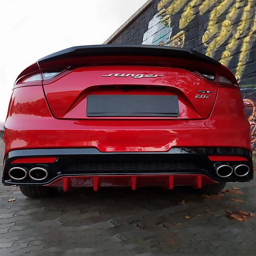 STINGER18-FM Custom Style Flush Mount Spoiler Compatible with Kia Stinger - Aurora Black (ABP)