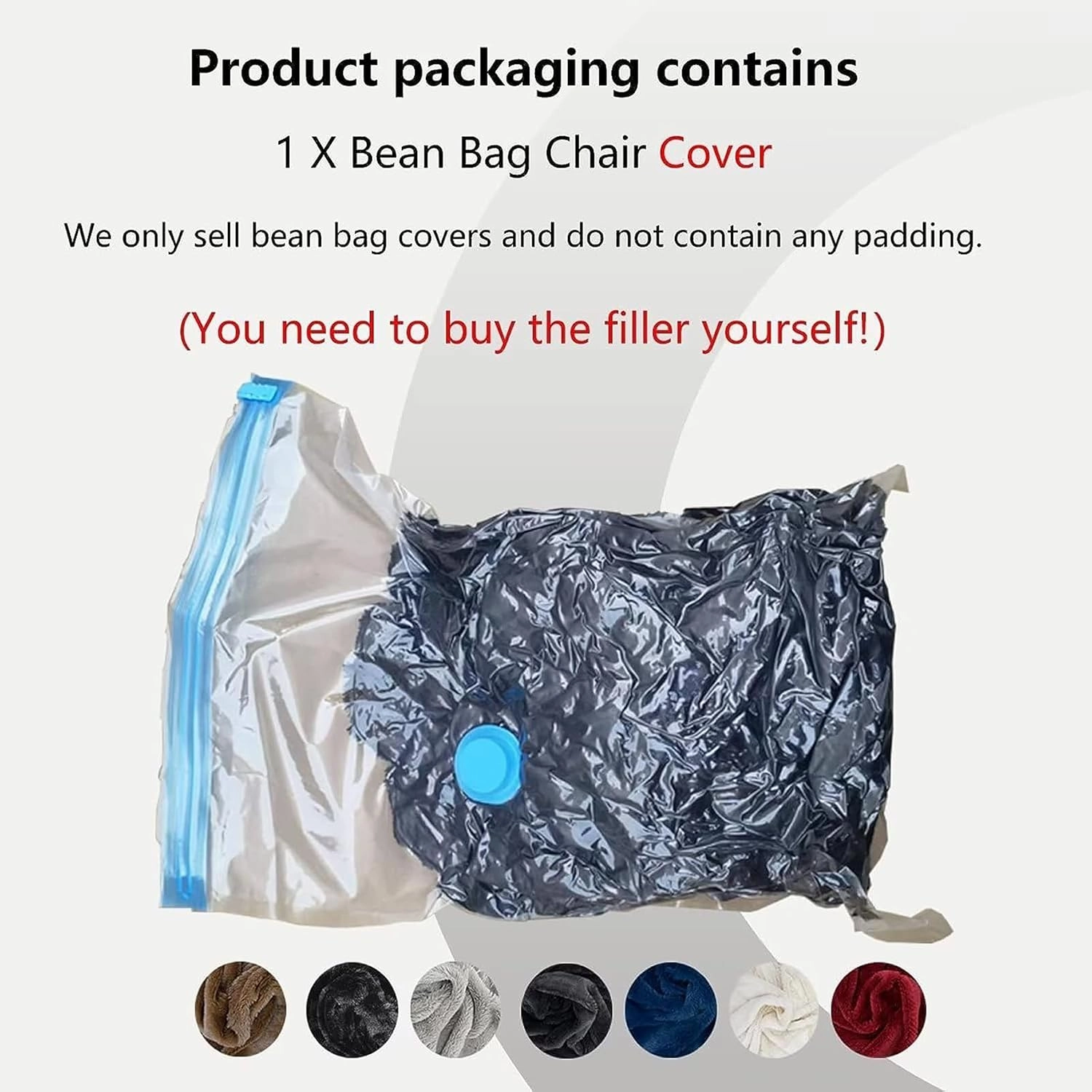 Storage Bean Bag Chair Cover(No Filler) for Organizing Plush Toys Or Textile，Pv Fleece Washable Large Bean Bag Chairs Cover for Adults for Living Room Bedroom Furniture (Black, 4FT)