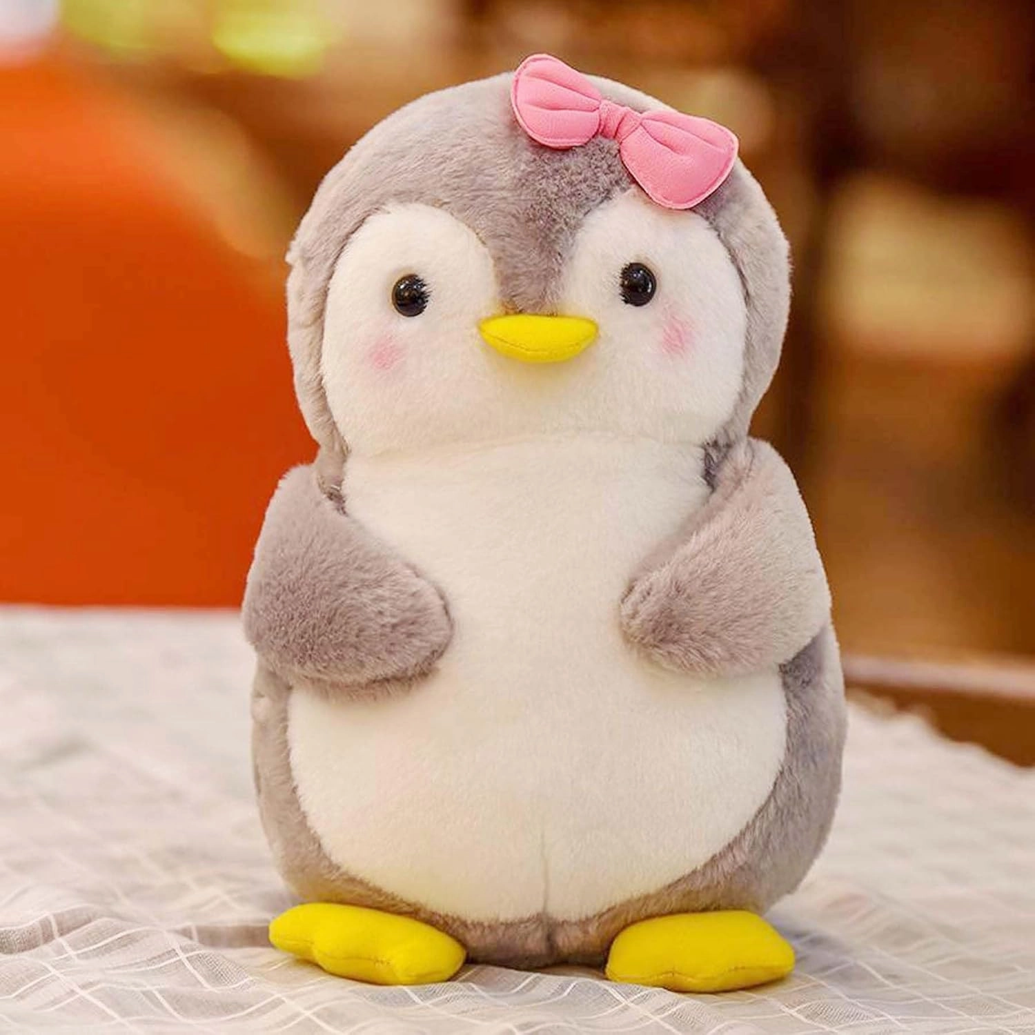 Stuffed Penguin Plush Ocean Animals Toys Dolls Decorations Gifts for Kids Boys Girls 10 Inches (Pink)