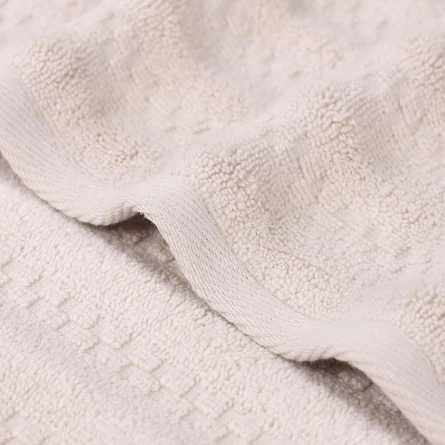 Superior Zuma Zero Twist Cotton Medium Weight Small Towels, for Kitchen, Bathroom, Shower, Spa, Plush Essentials, Waffle Textured Stripes, Face Towels Washcloths, Set of 12, Silver