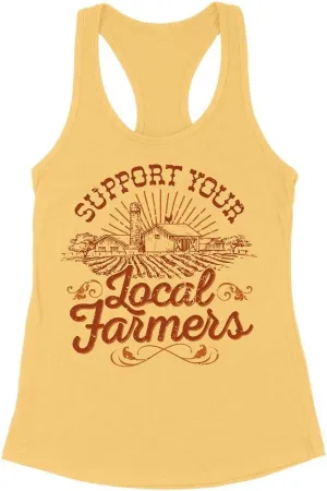 Support Your Local Farmers (Country) Tank Top Fitted Racerback Women's