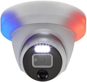 Swann 4K Master-Series Enforcer™ NVR Dome Camera with Controllable Police Style Red & Blue Lights and Spotlights - SWNHD-876DER