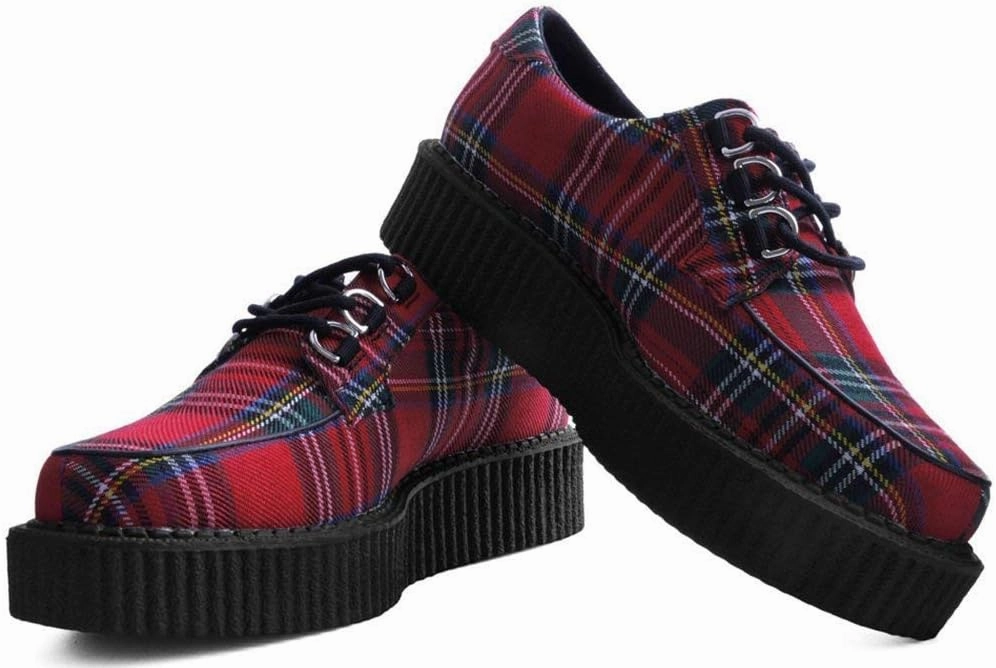 T.U.K. Shoes T2264 Unisex-Adult Creepers, Red Tartan Anarchic Creeper