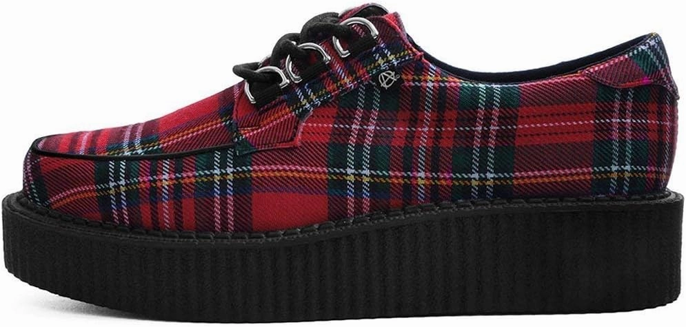 T.U.K. Shoes T2264 Unisex-Adult Creepers, Red Tartan Anarchic Creeper