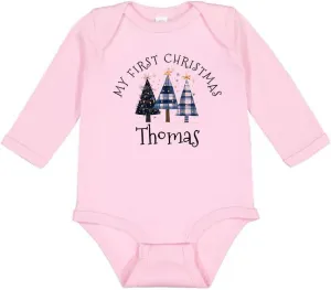 TATY Kids First Christmas Thomas Long Sleeve Baby Infant Bodysuit