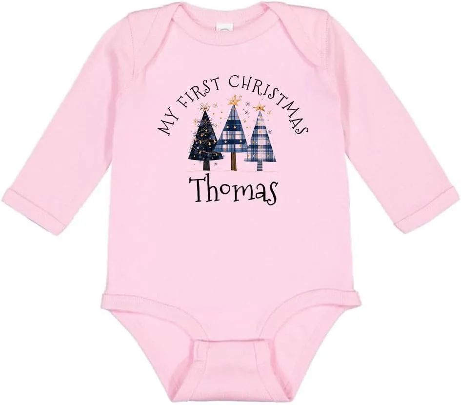 TATY Kids First Christmas Thomas Long Sleeve Baby Infant Bodysuit