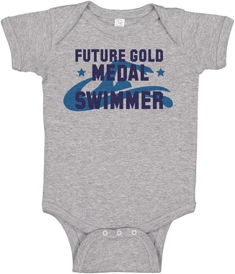 TATY Kids Future Gold Medal Swimmer Baby Infant Bodysuit