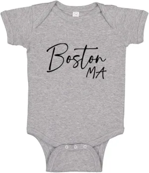 TATY Kids Script Boston Massachusetts Baby Infant Bodysuit