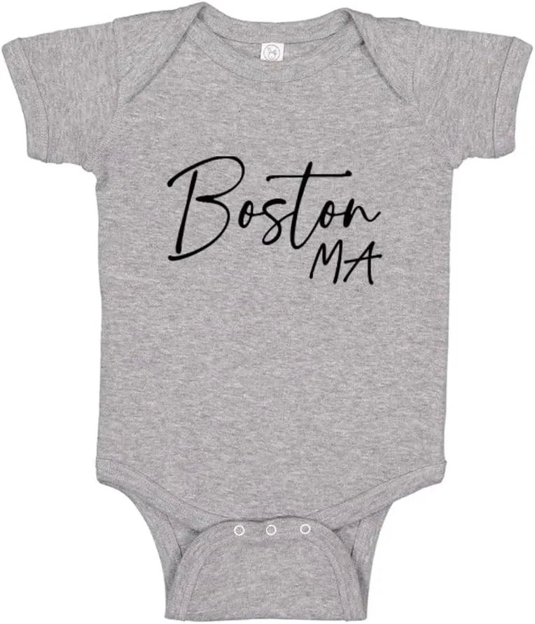 TATY Kids Script Boston Massachusetts Baby Infant Bodysuit